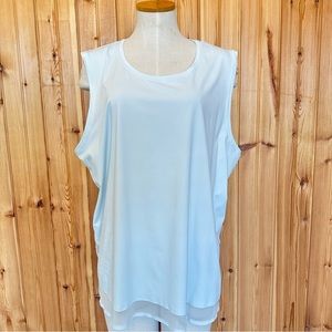 Athleta tank top shirt 2XL light gray mesh